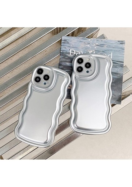 Iphone 15 Pro Max Için Metalik Gümüş Mat Moda Telefon Kılıfları Lüks Kaplama Silikon Koruyucu Kapak indirimleri