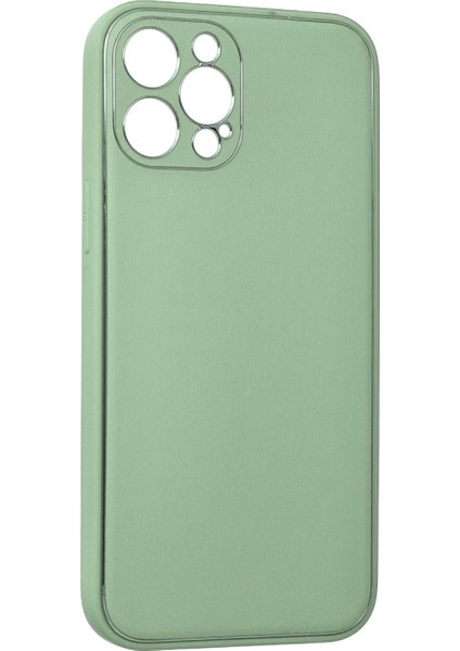 iPhone 12 Pro Kılıf Coco Deri Silikon Kapak - Açık Yeşil modelleri