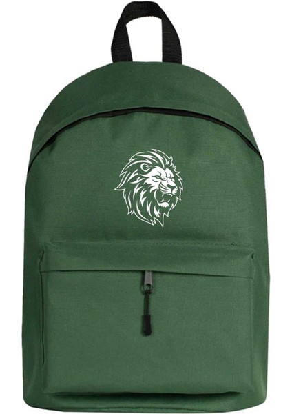 Black And White Lion Sırt Çantası Yeşil Renk