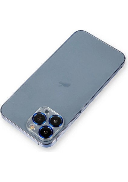 Bfs iPhone 12 Pro Metal Kamera Lens Koruma Cam - Mavi