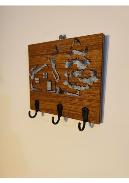 Ahşap Dekoratif Duvar Anahtarlık Askısı Anahtar Düzenleyici ,çoklu Kancalı Duvar Tipi Anahtar Askısı Çok Amaçlı Askılık Modern Tasarım Ev ve Ofis Için modelleri