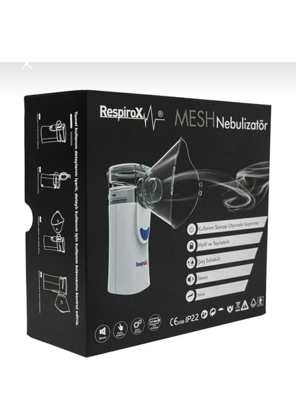 Respirox Yetişkinler Ve Çocuklar İçin Şarj Edilebilir Taşınabilir Mesh UN100 Nebulizatör