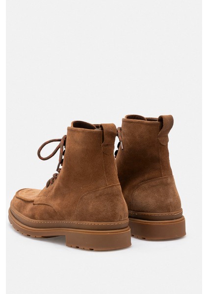 Taba Rengi Bağcıklı Hiker Stili El Yapımı Hakiki Süet Deri Erkek Bot indirimleri