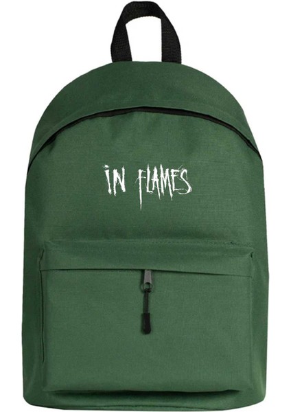 In Flames Logo Sırt Çantası Yeşil Renk