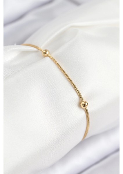 Bfs 316L Çelik Topcuk Model Gold Renk Kadın Bileklik