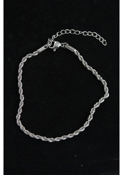 Bfs 316L Çelik Burgu Model Gümüş Renk Erkek Bileklik