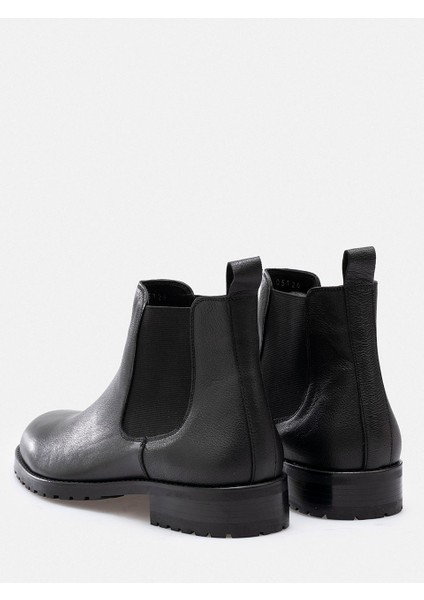 Erkek Siyah Hakiki Deri El Işçiliği Yanı Lastikli Tırtıklı Taban Chelsea Bot fırsatları