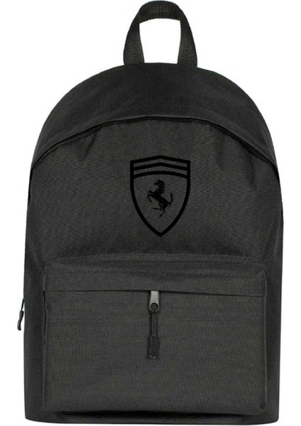 Ferari Logo Horse Sırt Çantası Siyah Renk