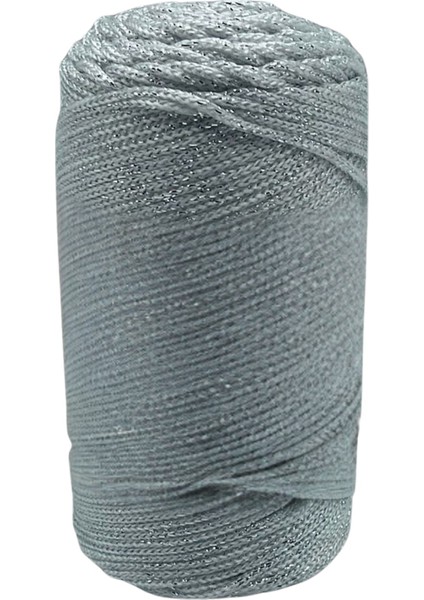 Makrome Ipi 3 mm Polyester Gri Simli