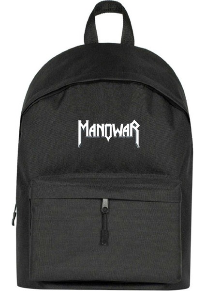 Manowar Logo Classic 2 Sırt Çantası Siyah Renk