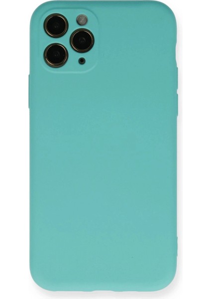 iPhone 11 Pro Kılıf Nano Içi Kadife Silikon - Turkuaz