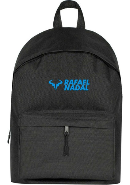 Rafael N. Blue Logo Text Sırt Çantası Siyah Renk