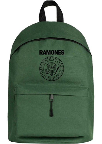Ramones Look Out Below Sırt Çantası Yeşil Renk