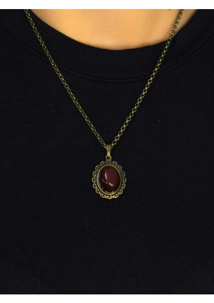 Doğal Taş Akik Doğal Taşlı Kadın Doğal Taş Otantik Kolye EUK27A modelleri