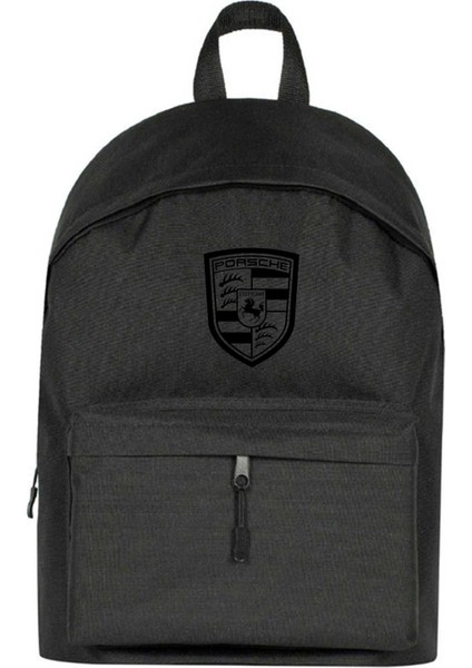 Porshe Logo Black Sırt Çantası Siyah Renk