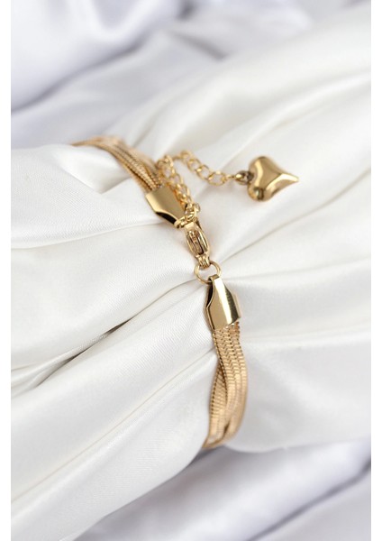 Bfs 316L Çelik Örgü Italyan Zincir Model Gold Renk Kadın Bileklik fiyatları