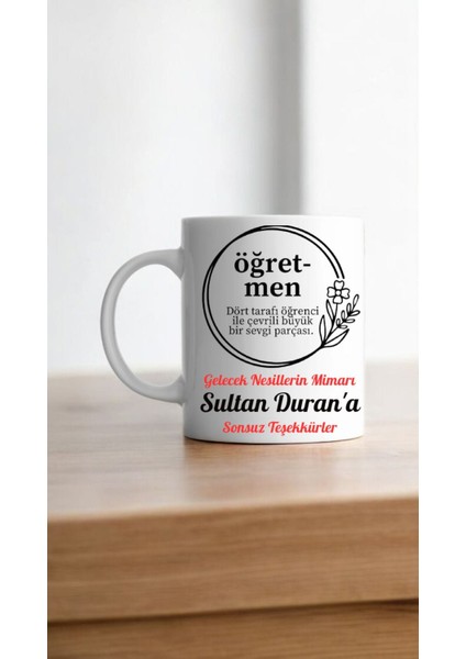 24KASIM Öğretmenler Günü Için Kişiye Özel Çift Yön Baskılı Kupa Bardak