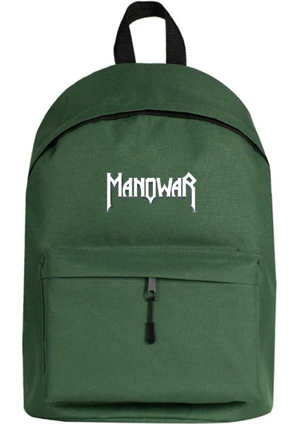 Manowar Logo Classic 2 Sırt Çantası Yeşil Renk