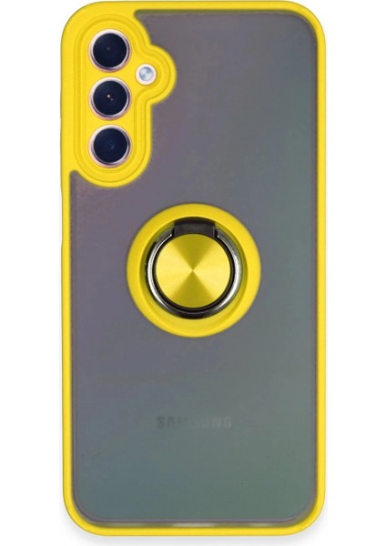 Samsung Galaxy A24 4g Kılıf Montreal Yüzüklü Silikon Kapak - Sarı