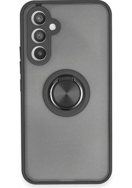 Samsung Galaxy A34 5g Kılıf Montreal Yüzüklü Silikon Kapak - Siyah