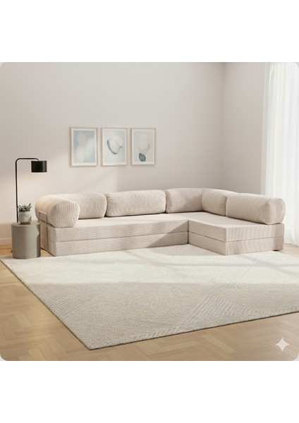300X200 Teddy Serisi Köşe Açık Uzanma Modüler Koltuk | Yıkanabilir Corduroy Kumaş | Çok Fonksiyonlu Yer Yatağıyeny Fitilli Kadife | Köşe Koltuk | Köşe Takımı | Modüler Köşe Takımı