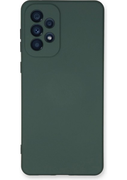 Samsung Galaxy A53 5g Kılıf Nano Içi Kadife Silikon - Koyu Yeşil