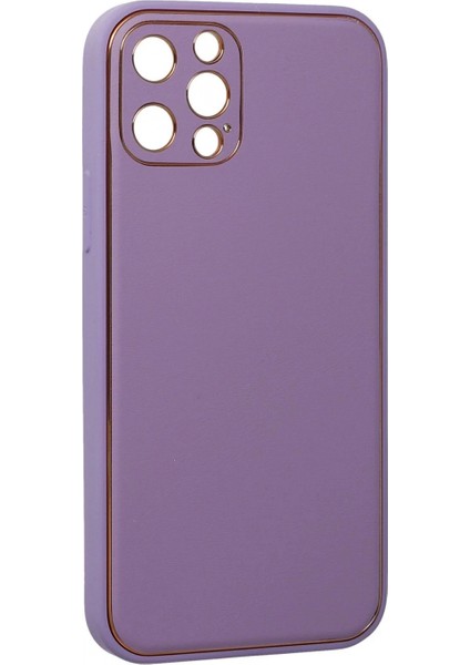 iPhone 12 Pro Kılıf Coco Deri Silikon Kapak - Lila modelleri