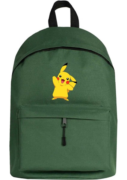 Pokemon Pikachu Sırt Çantası Yeşil Renk