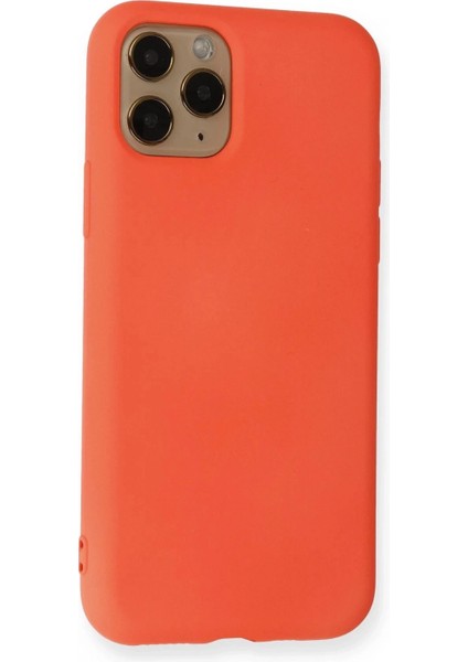 iPhone 11 Pro Kılıf Nano Içi Kadife Silikon - Turuncu modelleri