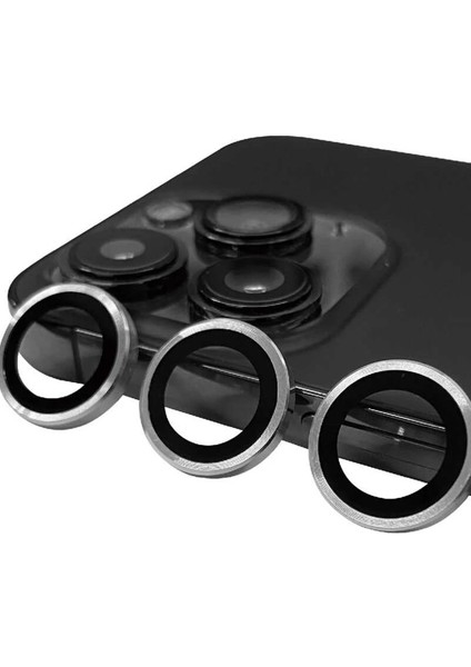 Bfs iPhone 15 Pro Max Raze Metal Kamera Lens - Gümüş