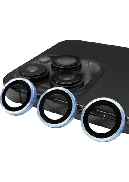 Bfs iPhone 13 Pro Max Raze Metal Kamera Lens - Mavi