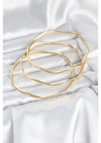 Bfs 316L Çelik Gold Renk 65 mm Ajda Zikzak Model 3lü Kadın Bileklik fiyatları