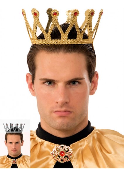 - Altın Renk Çocuk ve Yetişkin Uyumlu Kral Tacı