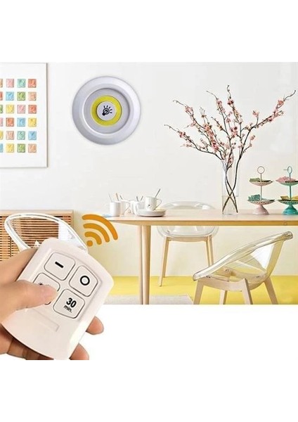3lü Uzaktan Kumandalı Pilli Yapışkanlı Kablosuz LED Spot Alar fırsatları