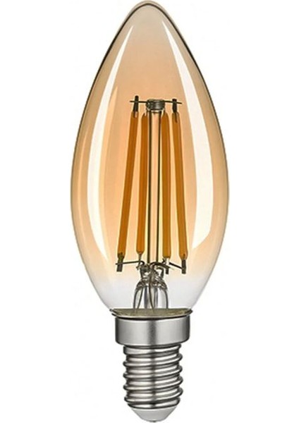 Dekoratif Rustik Mum Ampul E14 Amber 4W