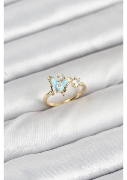 Bfs Pirinç Gold Renk Kelebek Model Kadın Yüzük