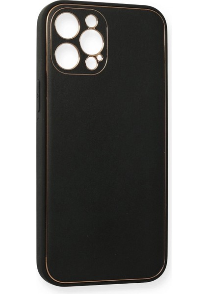 iPhone 12 Pro Max Kılıf Coco Deri Silikon Kapak - Siyah modelleri