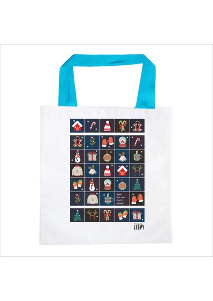 Yılbaşı Tasarım Bez Çanta Alışveriş Çantası Omuz Çantası