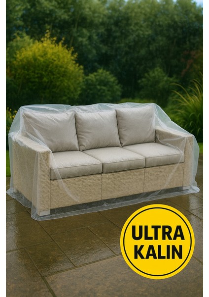 Ultra Kalın 3 Kişilik Bahçe Koltuk Koruma Örtüsü Yağmur Geçirmez Koltuk Mobilya Naylonu 330X180