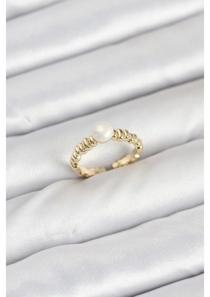 Bfs Pirinç Gold Renk Göbek Inci Model Kadın Yüzük