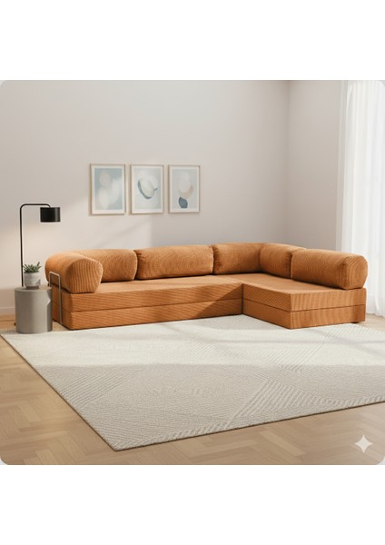 300X200 Teddy Serisi Köşe Açık Uzanma Modüler Koltuk | Yıkanabilir Corduroy Kumaş | Çok Fonksiyonlu Yer Yatağıyeny Fitilli Kadife | Köşe Koltuk | Köşe Takımı | Modüler Köşe Takımı