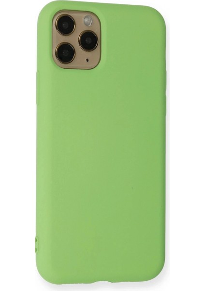 iPhone 11 Pro Kılıf Nano Içi Kadife Silikon - Yeşil modelleri
