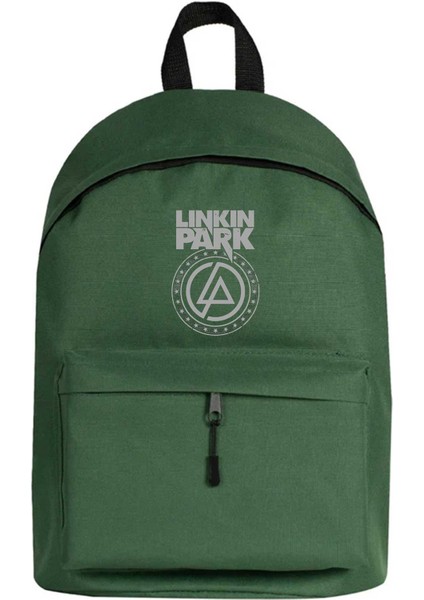 Linkin Park Logo ve Star Sırt Çantası Yeşil Renk