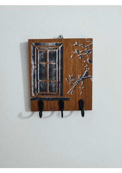 Ahşap Dekoratif Duvar Anahtarlık Askısı Ev Desenli Anahtar Düzenleyici ,çoklu Kancalı Duvar Tipi Anahtar Askısı Çok Amaçlı Askılık Modern Tasarım Ev ve Ofis Yazlık Için