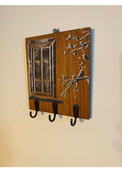 Ahşap Dekoratif Duvar Anahtarlık Askısı Ev Desenli Anahtar Düzenleyici ,çoklu Kancalı Duvar Tipi Anahtar Askısı Çok Amaçlı Askılık Modern Tasarım Ev ve Ofis Yazlık Için fiyatları