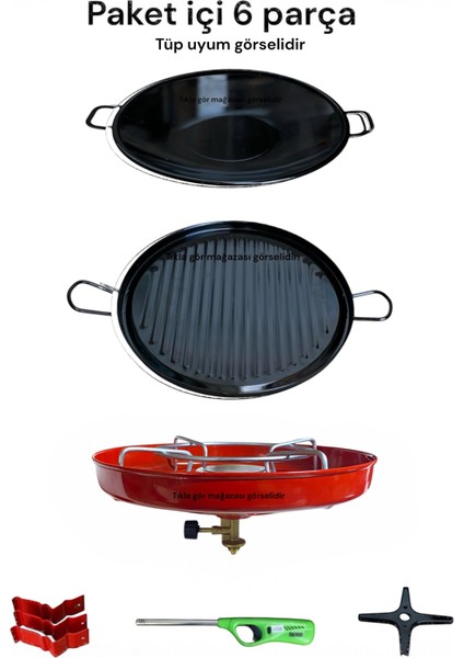 Küçük Tüp Sac Tava Dumansız Mangal Ocak Kavurma Gözleme Izgara Çok Amaçlı Piknik Tüpü Sacı 40CM fırsatları