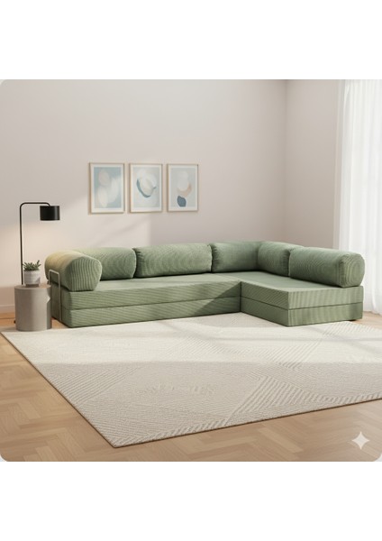 300X200 Teddy Serisi Köşe Açık Uzanma Modüler Koltuk | Yıkanabilir Corduroy Kumaş | Çok Fonksiyonlu Yer Yatağıyeny Fitilli Kadife | Köşe Koltuk | 160X160 Köşe Takımı | Modüler Köşe Takımı