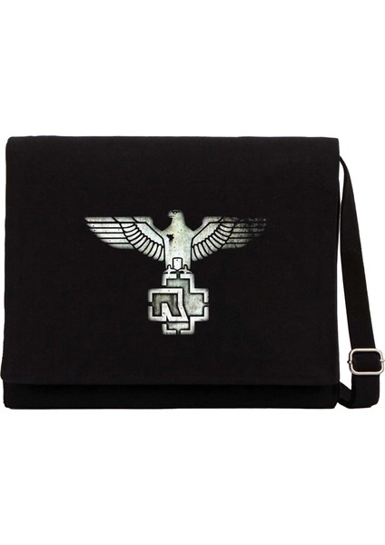 Rammstein Eagle Siyah Kanvas Postacı Çantası