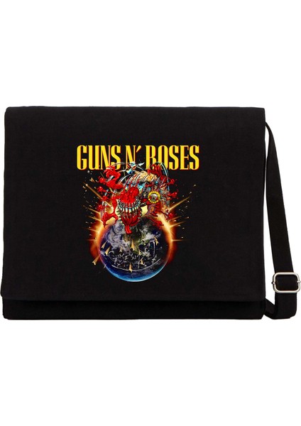 Guns N Roses 2025 Tour Siyah Kanvas Postacı Çantası