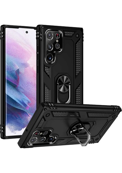 Galaxy S22 Ultra Kılıf Tcmk Vega Kapak-Siyah